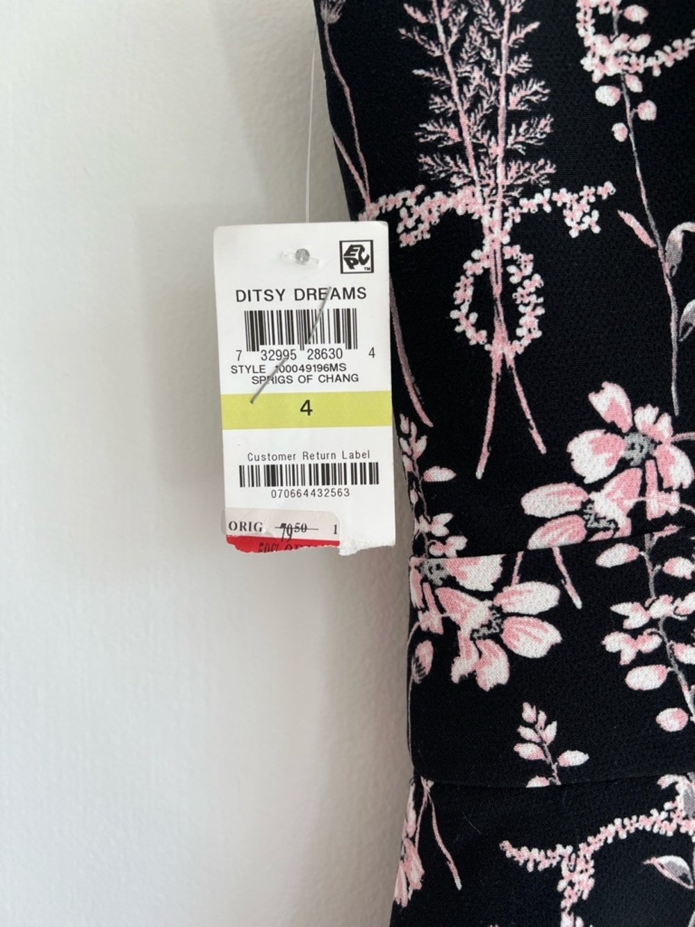 Maison Jules Sprigs of Change Floral Fit & Flare Dress, Black Pink | Women’s (4) - Picture 3 of 9